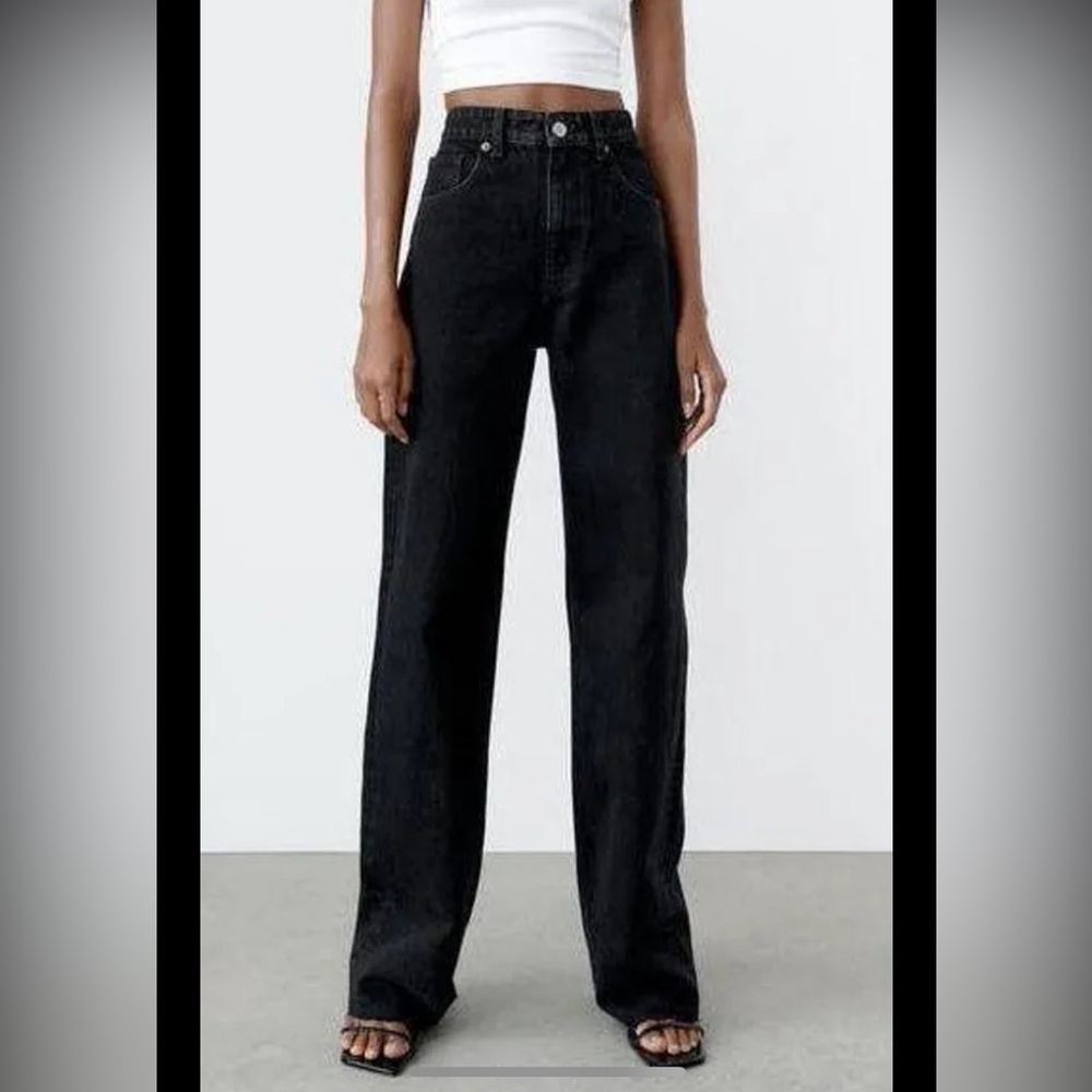 Zara black wide leg jeans